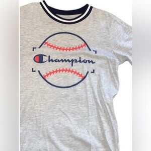 CHAMPION Brand Red, White, and Blue Baseball Tee! Size 18-20 Boys!